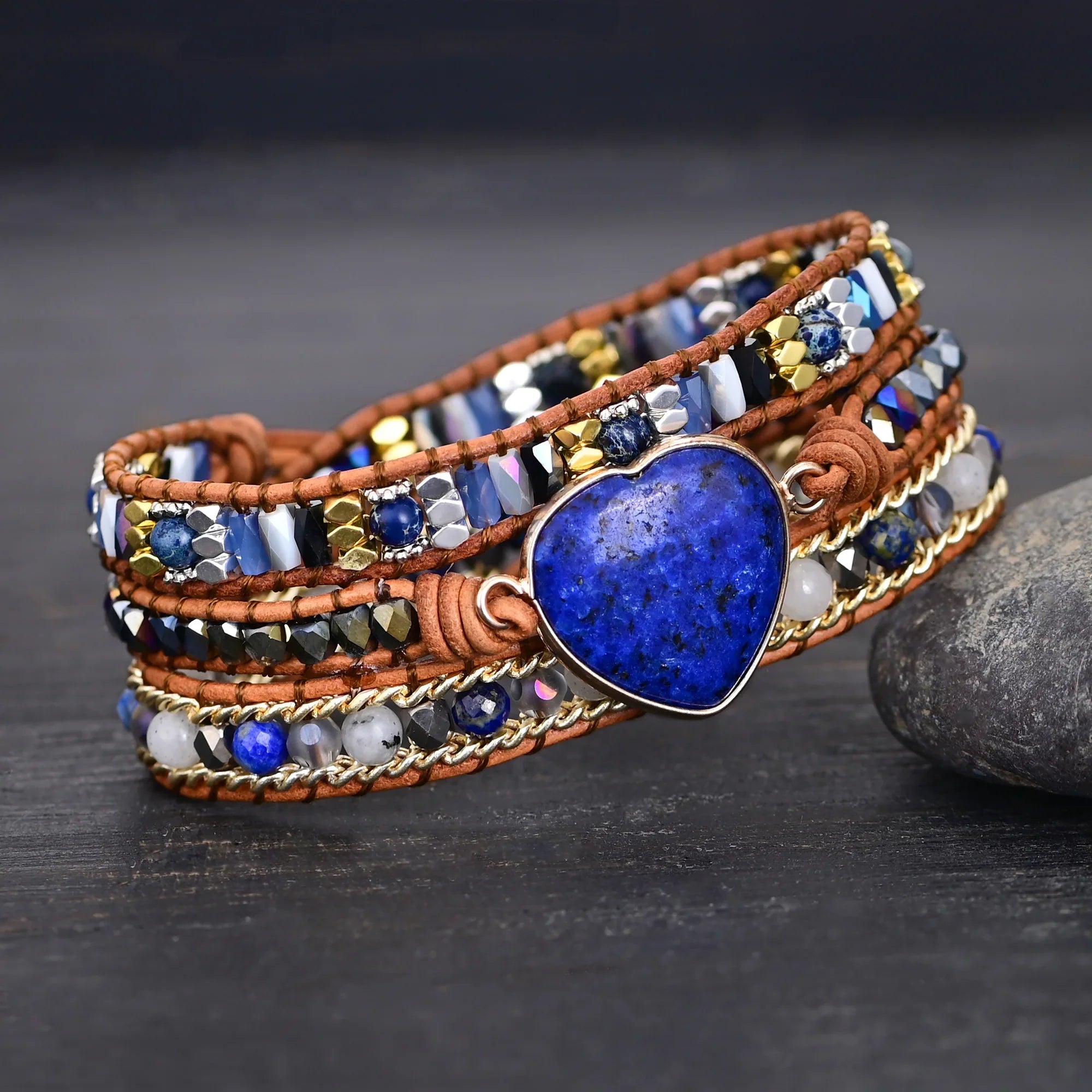 Lichtgevende Lagen Armband van Natuurlijke Edelsteen