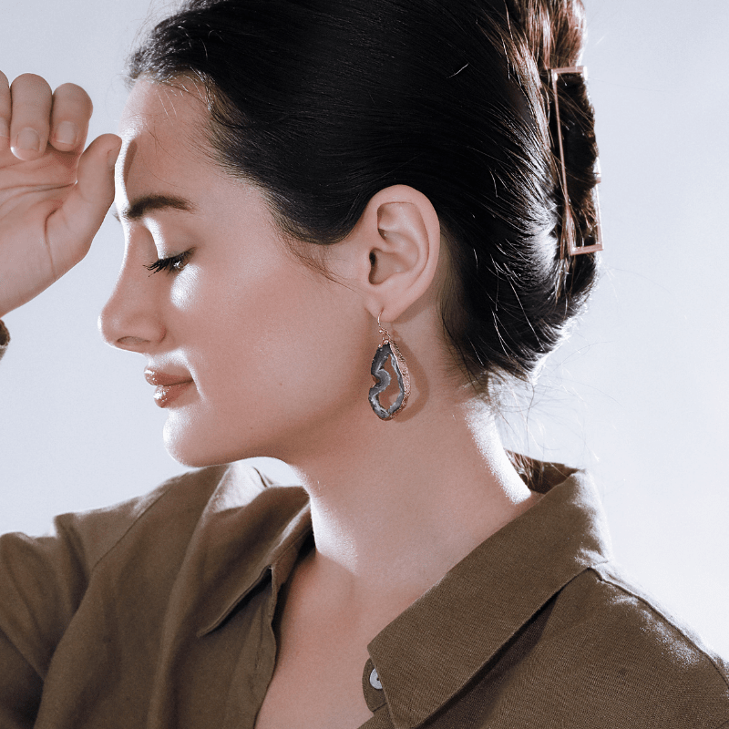 AARDING NATUURLIJKE AGAAT OORBELLEN