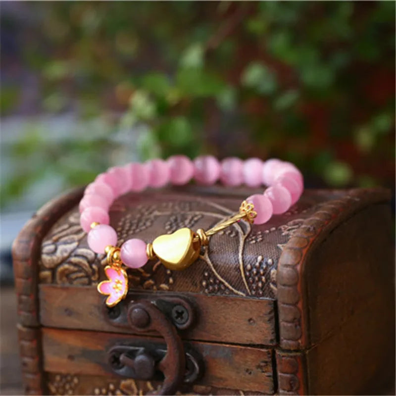 Serene Bloesem Roze Opaal Armband