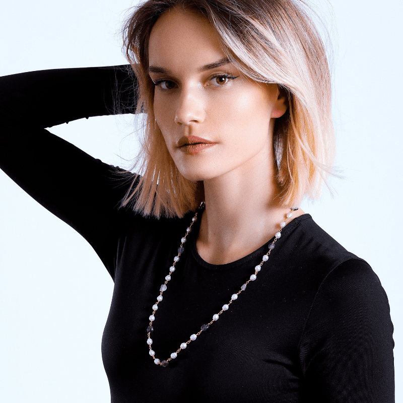 MYSTIEKE SCHOONHEID AMETHIST & PAREL KETTING