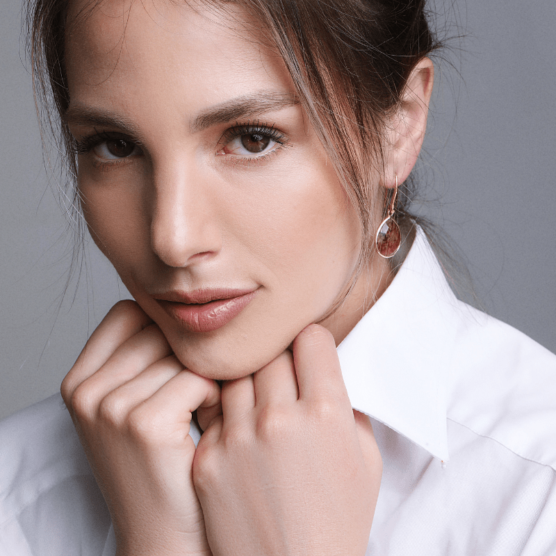 Mysterieuze Elegantie Rhodoniet & Labradoriet Oorbellen