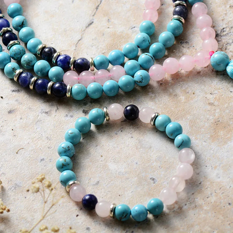 Fluister Oceaan Turquoise Mala Set