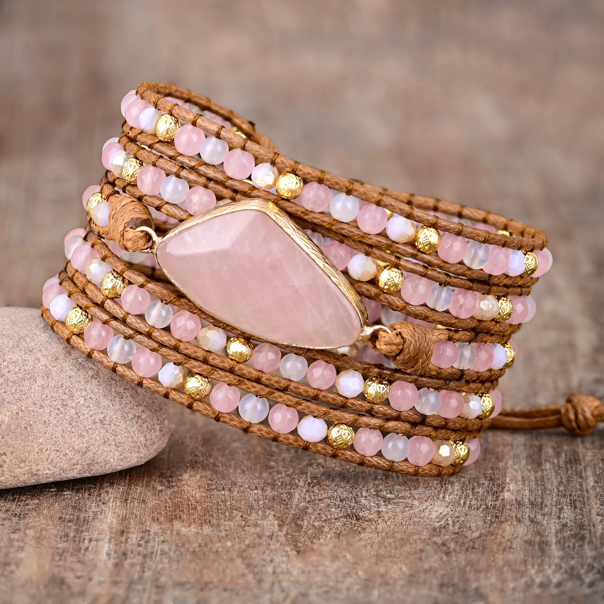 Gracieuze Aura Rozenkwarts Armband