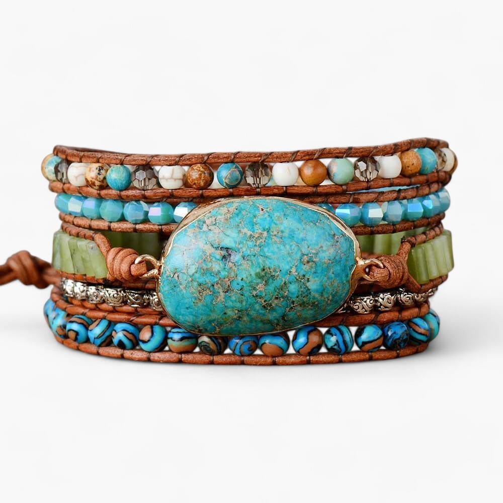 GEDRAAIDE OCEAAN JASPIS WIKKELARMBAND