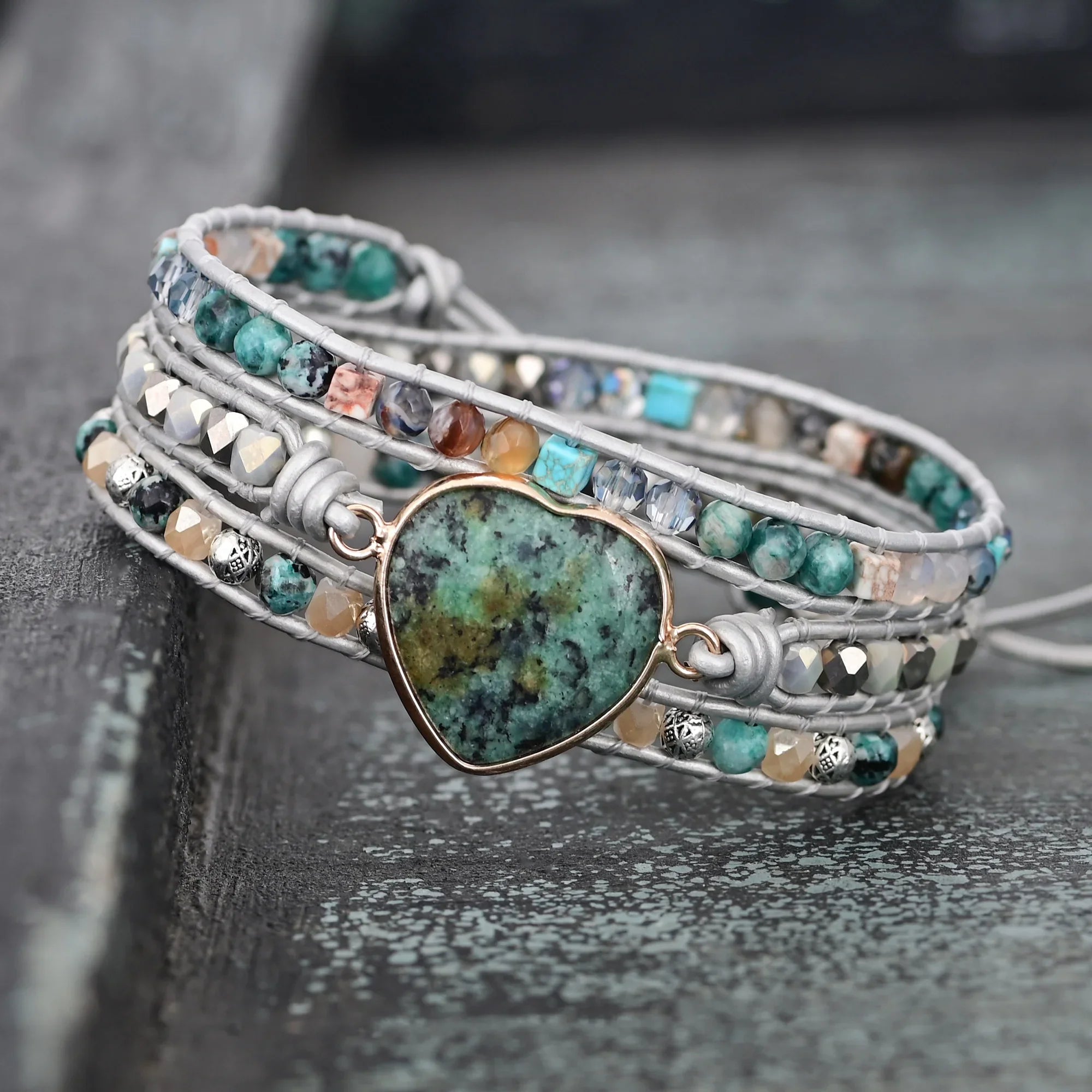 Harmonie Lagen Natuurlijke Edelsteen Armband