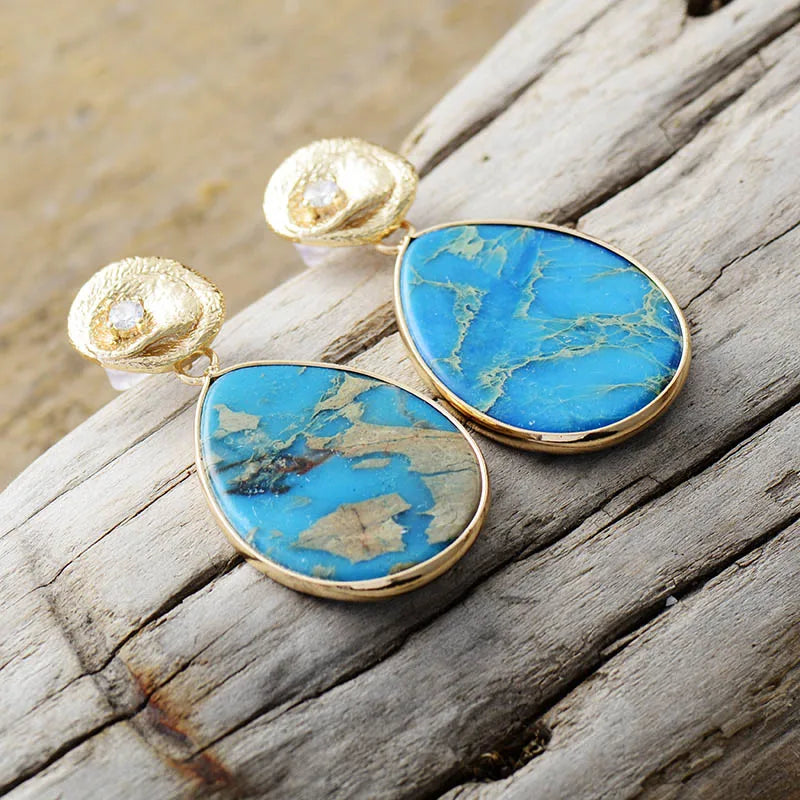 Hemelse Cascade Oorbellen van Blauwe Jaspis