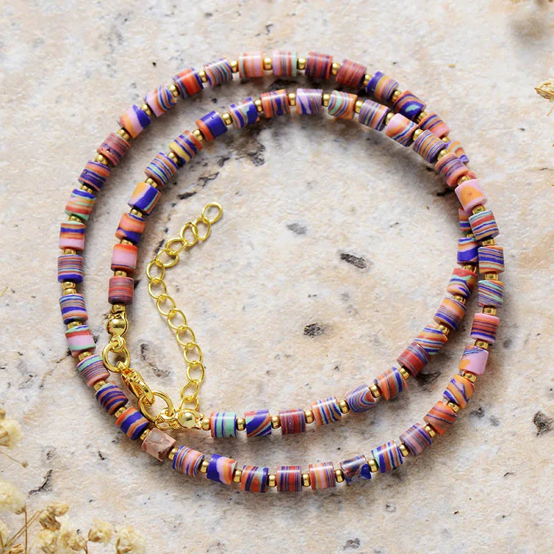 Everlasting Euphoria Caleidoscoop Halsketting van natuurlijke edelsteen