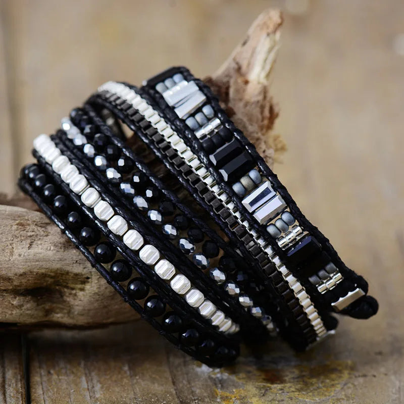 Monochroom Mozaïek Agaat Armband