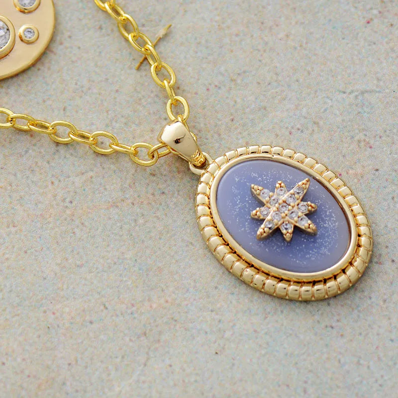 Radiant Cosmos Dubbele Hanger Gelaagde Ketting