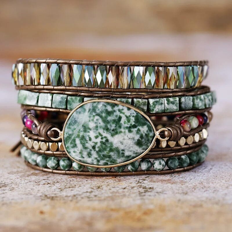 Verdant Harmony Jaspis Wikkelarmband