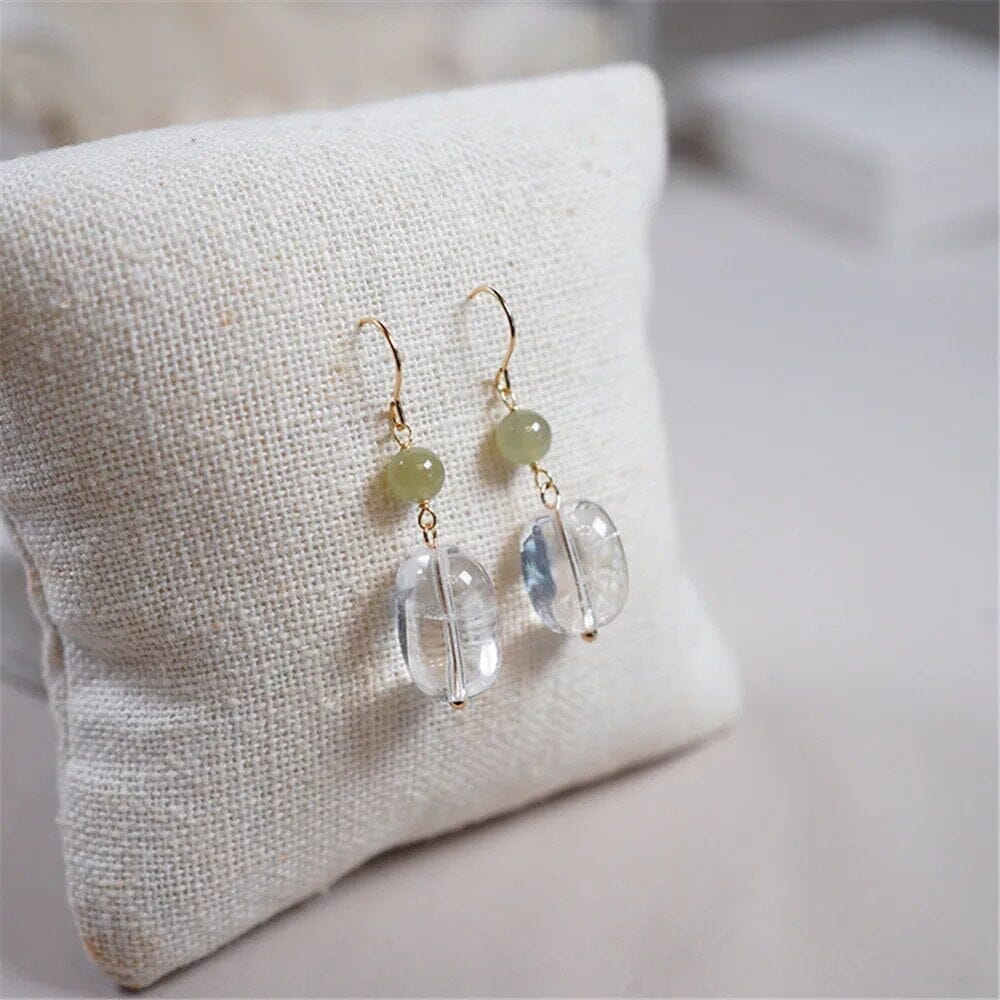 Harmoniedruppels Hetian Jade & Rode Agaat Oorbellen