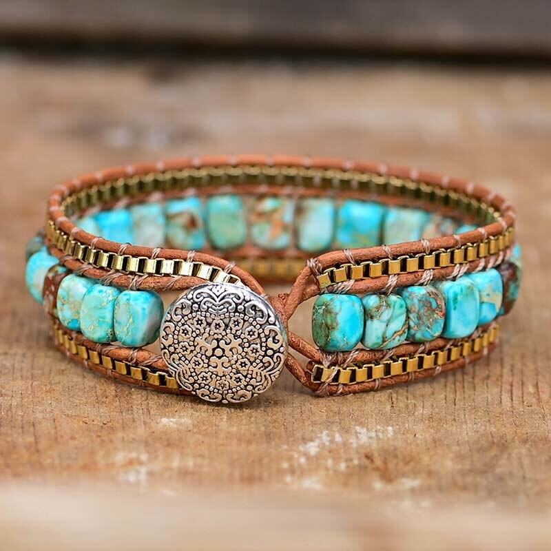 BLAUWE HORIZON NATUURLIJKE EDELSTEEN ARMBAND