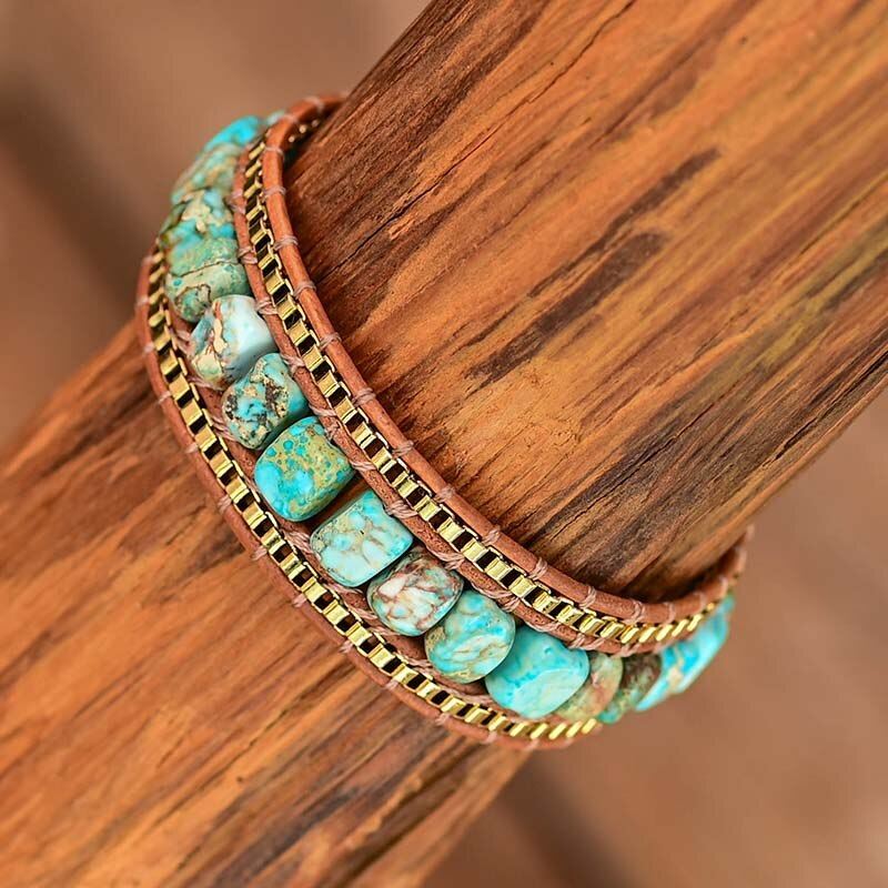 BLAUWE HORIZON NATUURLIJKE EDELSTEEN ARMBAND