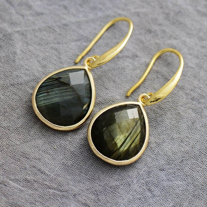 Mysterieuze Elegantie Rhodoniet & Labradoriet Oorbellen