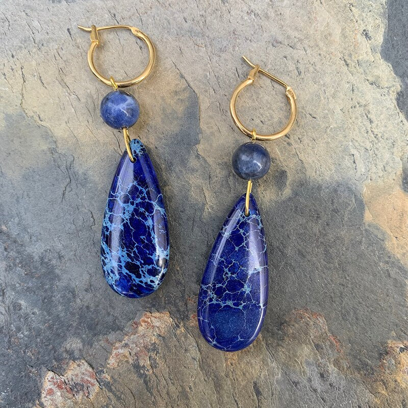 OORBELLEN VAN OCEAANDRUPPEL JASPIS