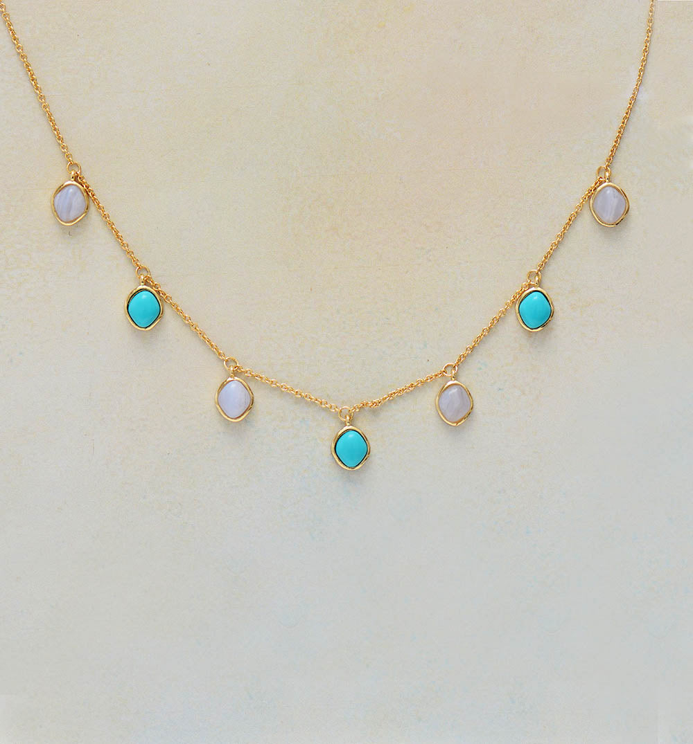 GOED LEVEN AGAAT & TURQUOISE KETTING