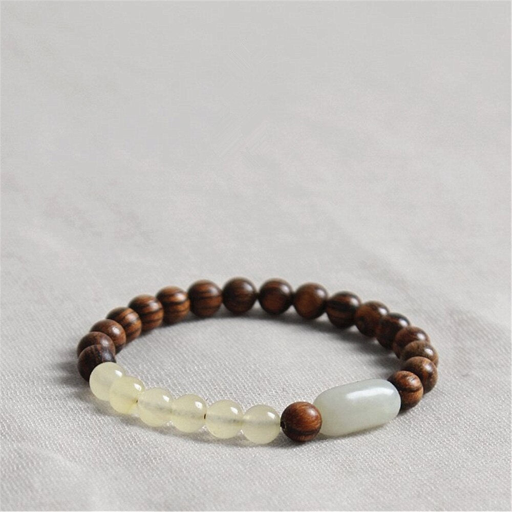 MINDFULNESS TIJGER SANDELHOUT JADE KRALEN ARMBAND
