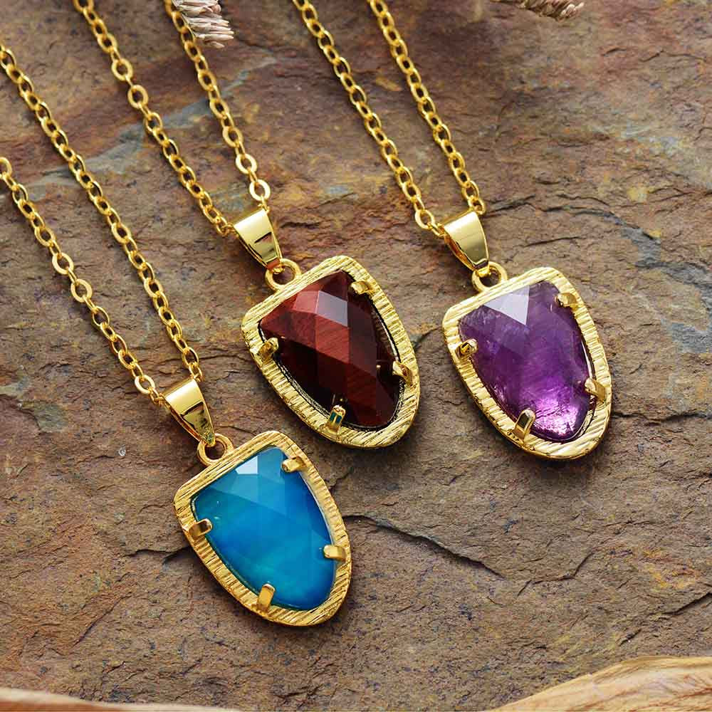 ROYAL CHARM KWARTS AMETHIST TIJGEROOG KETTING