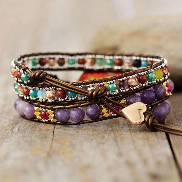 INTENSE JASPIS BLOEMEN WIKKEL ARMBAND