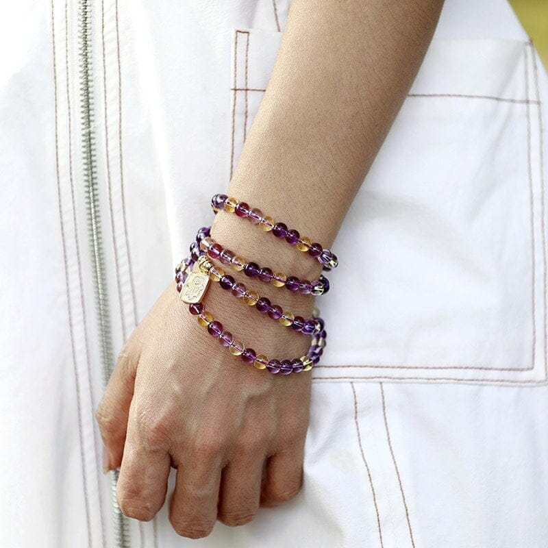 NATUURLIJKE EDELSTEEN HAMSA HAND MALA KRALEN