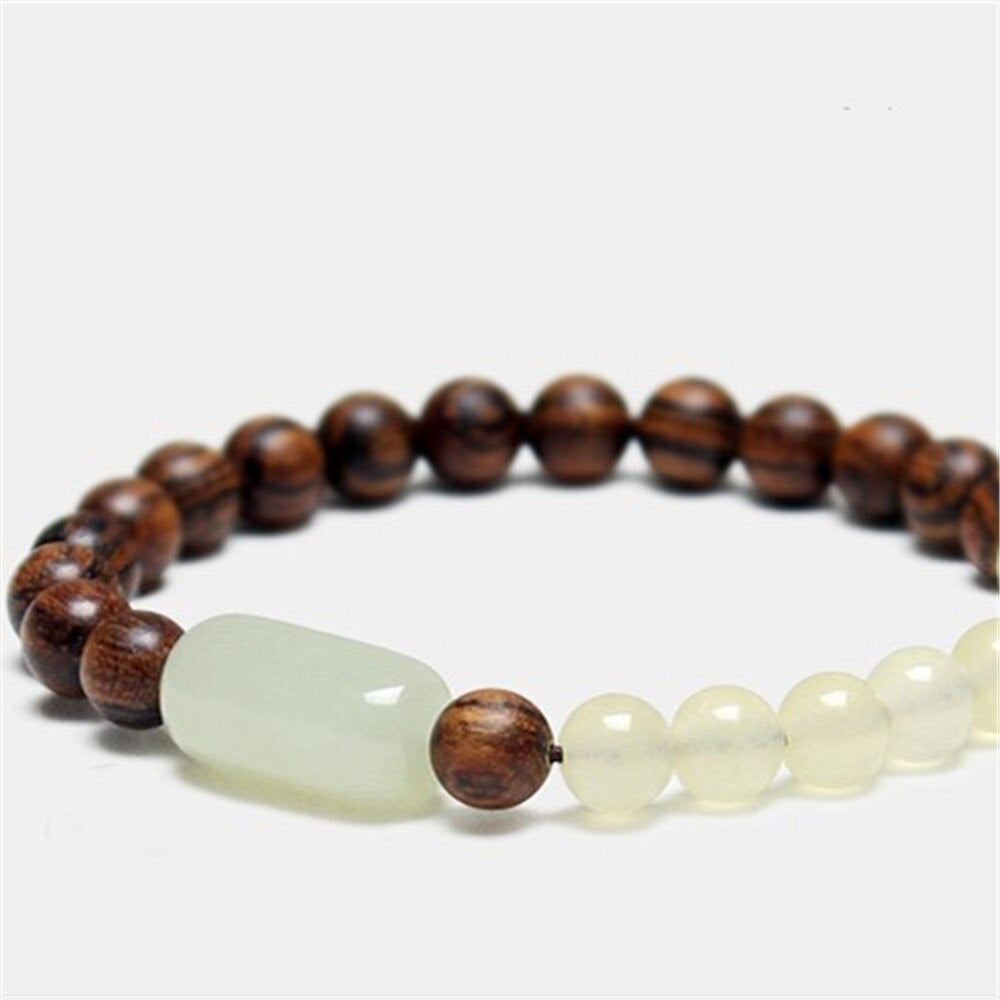 MINDFULNESS TIJGER SANDELHOUT JADE KRALEN ARMBAND