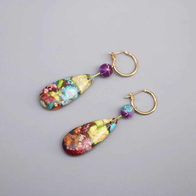 OORBELLEN VAN OCEAANDRUPPEL JASPIS