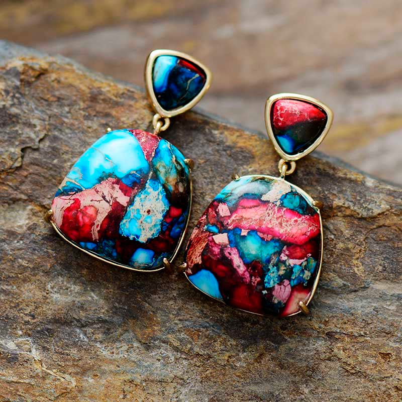 WEELDERIGE FUSION OORBELLEN VAN IMPERIALE JASPIS