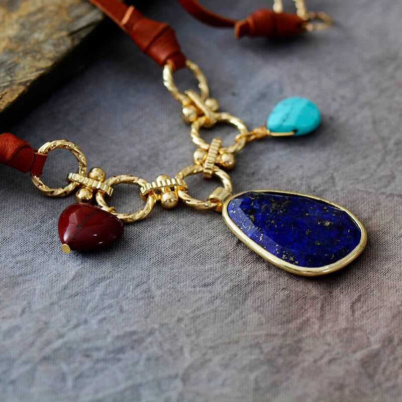 MESMERIZING CHARM SPELL LAPIS LAZULI & TURKOOIS KETTING