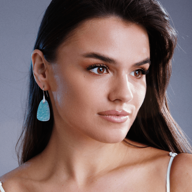 "ZIJ IS WILDERNIS" AMAZONIET DRUPPEL OORBELLEN