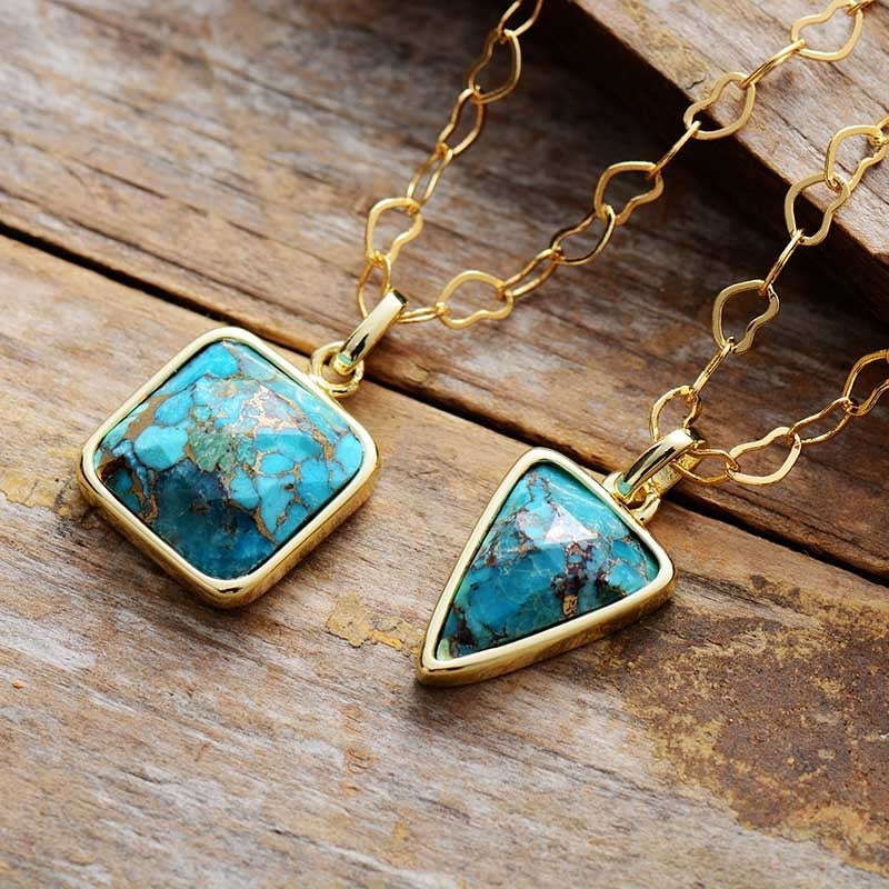 BOUNTY BEAUTY TURQUOISE VERGULDE HALSKETTING