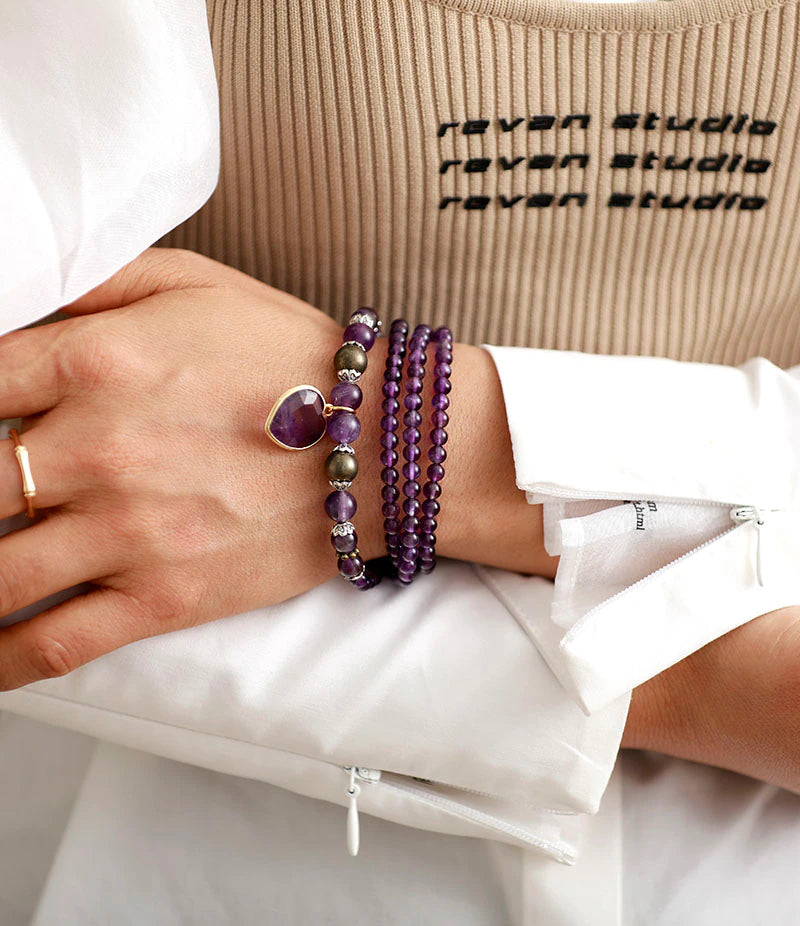 LILA HART AMETHIST MALA KETTING/ARMBAND