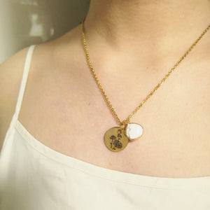 BLOEMEN GEBOORTESTEEN CADEAU KETTING