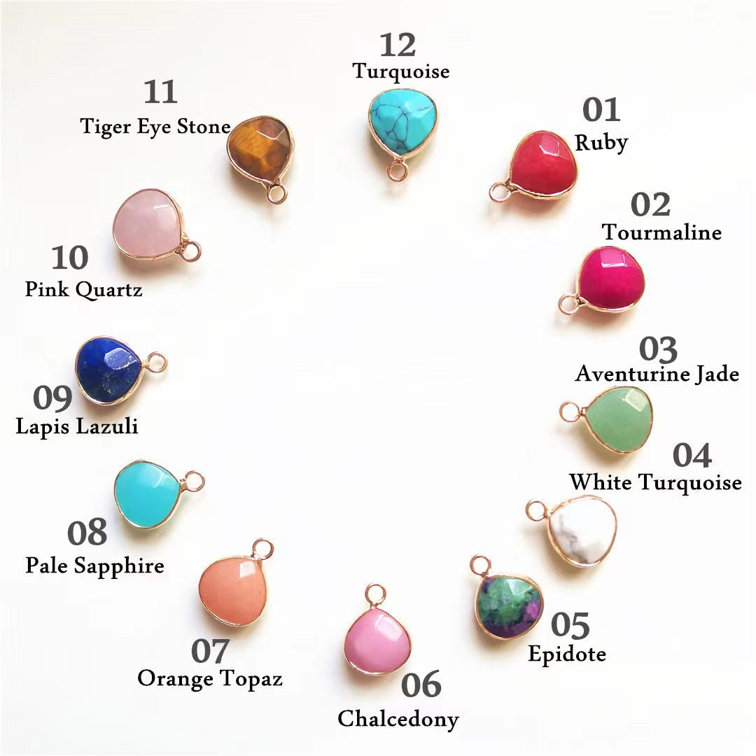 BLOEMEN GEBOORTESTEEN CADEAU KETTING