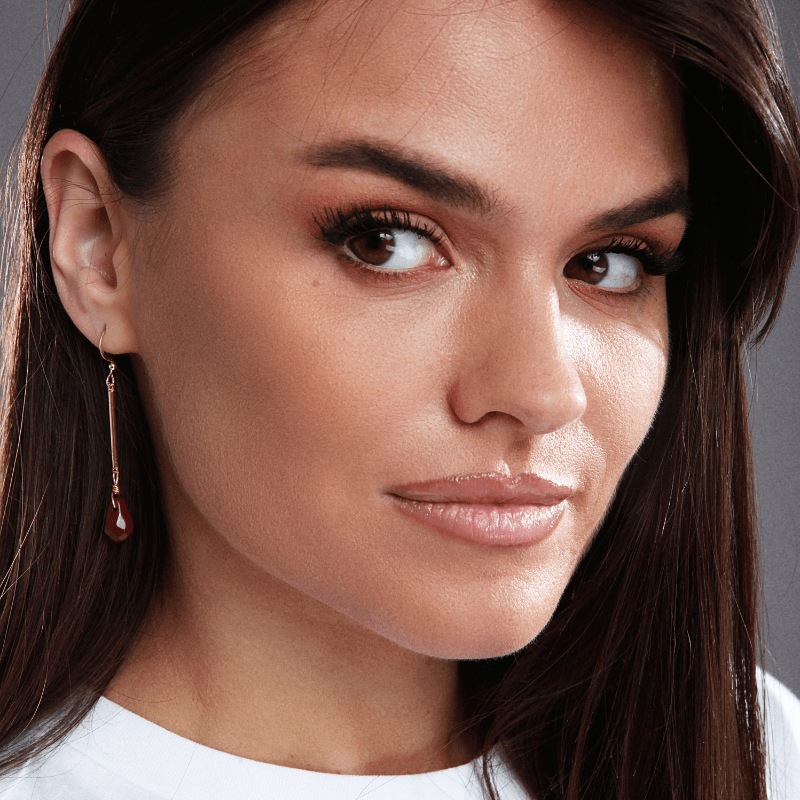 VERFIJNDE ELEGANTIE RODE JASPIS DRUPPEL OORBELLEN