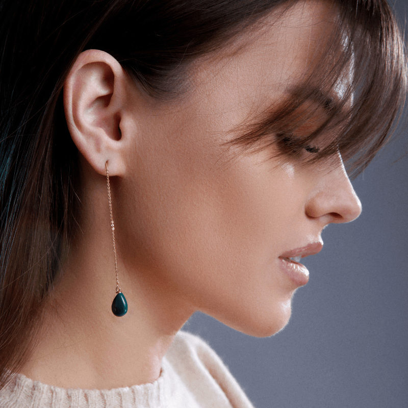 AQUA VISION AGAAT WATERDRUPPEL OORBELLEN