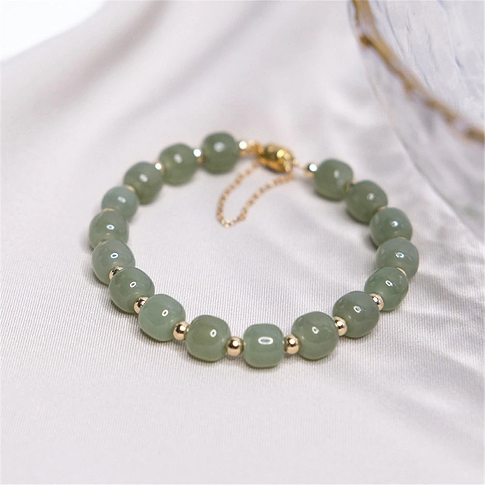 GROENE GLANS HETIAN JADE GOUDEN ARMBAND
