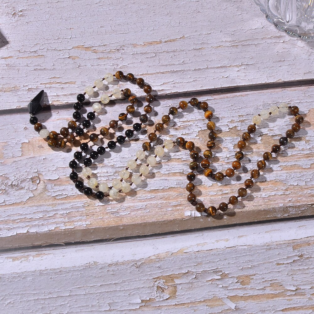 ABUNDANT SOUL NATUURLIJKE EDELSTEEN MALA KETTING