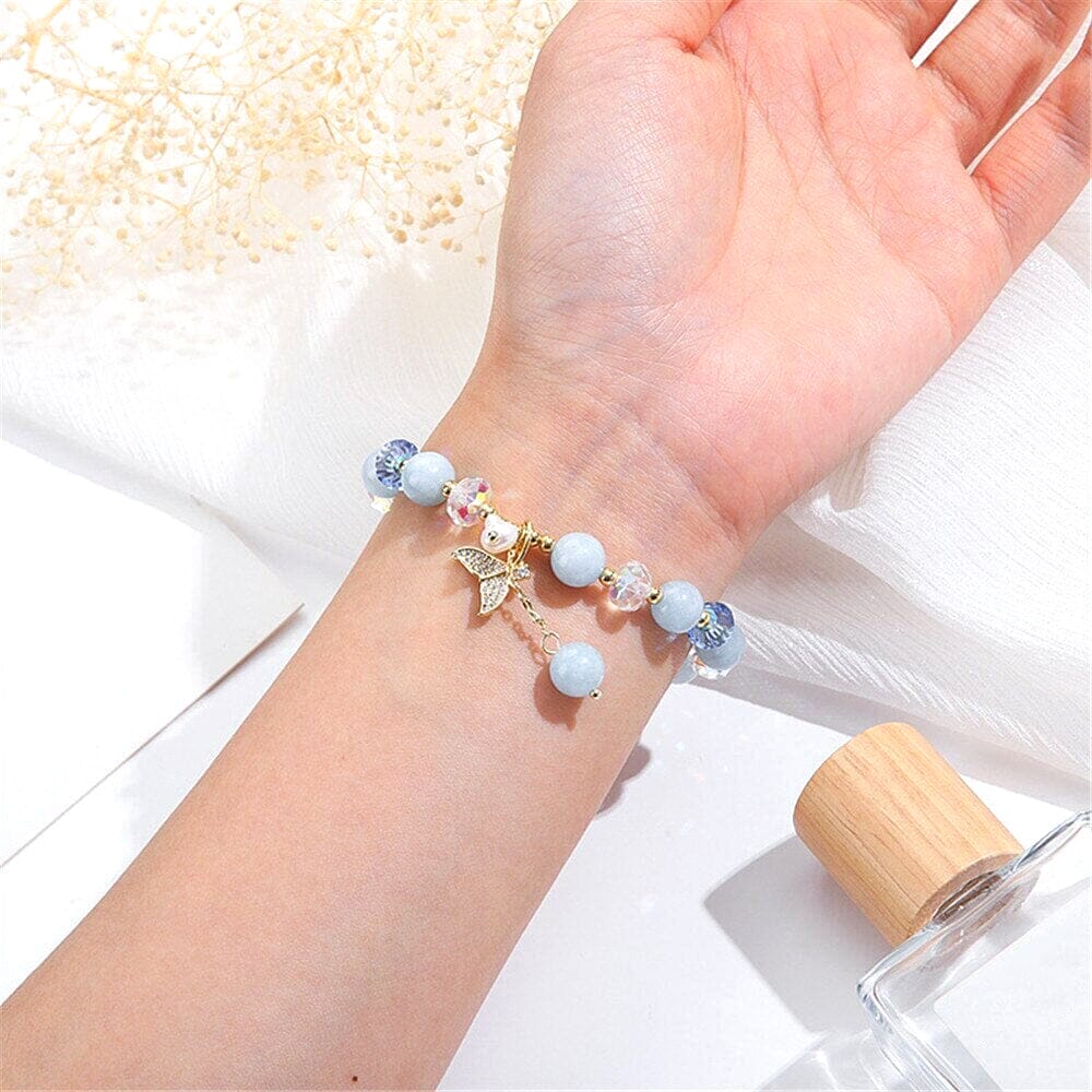 BLAUWE KWARTS VISSENSTAART ARMBAND