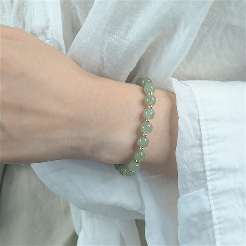 GROENE GLANS HETIAN JADE GOUDEN ARMBAND