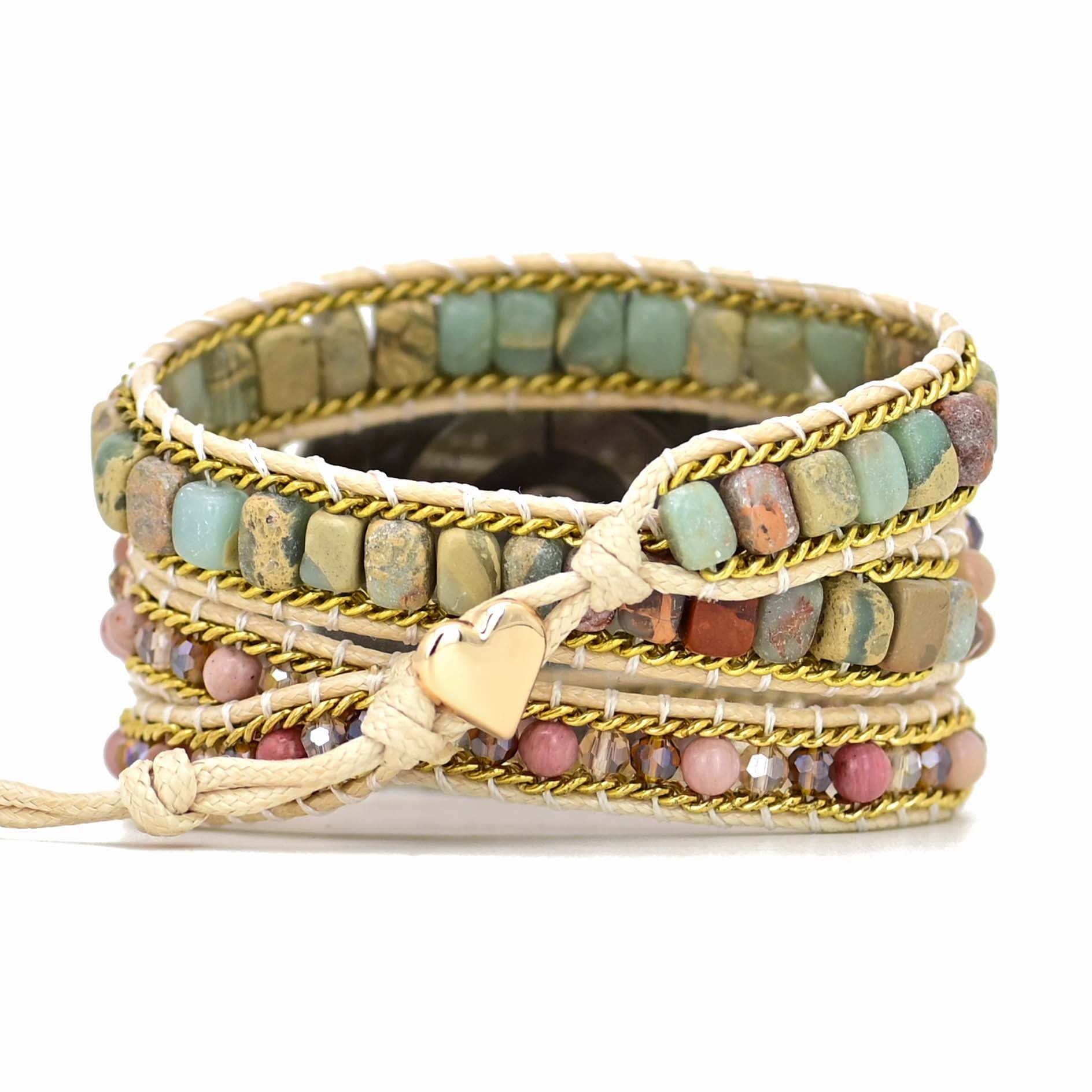 HARE HOOGHEID JASPIS & AGAAT HORLOGEBANDJE