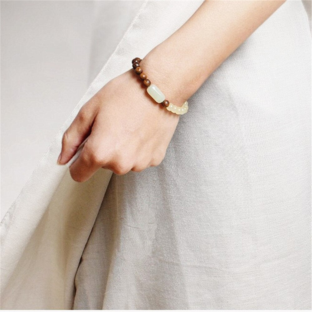 MINDFULNESS TIJGER SANDELHOUT JADE KRALEN ARMBAND