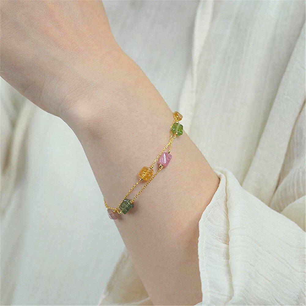 GRACIEUZE ENERGIE ZILVEREN & GOUDEN TOERMALIJN ARMBAND