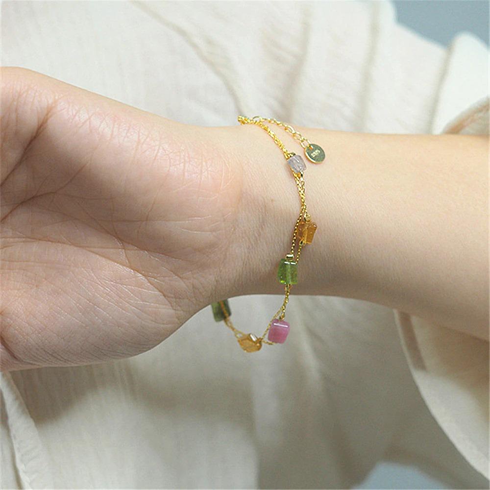 GRACIEUZE ENERGIE ZILVEREN & GOUDEN TOERMALIJN ARMBAND