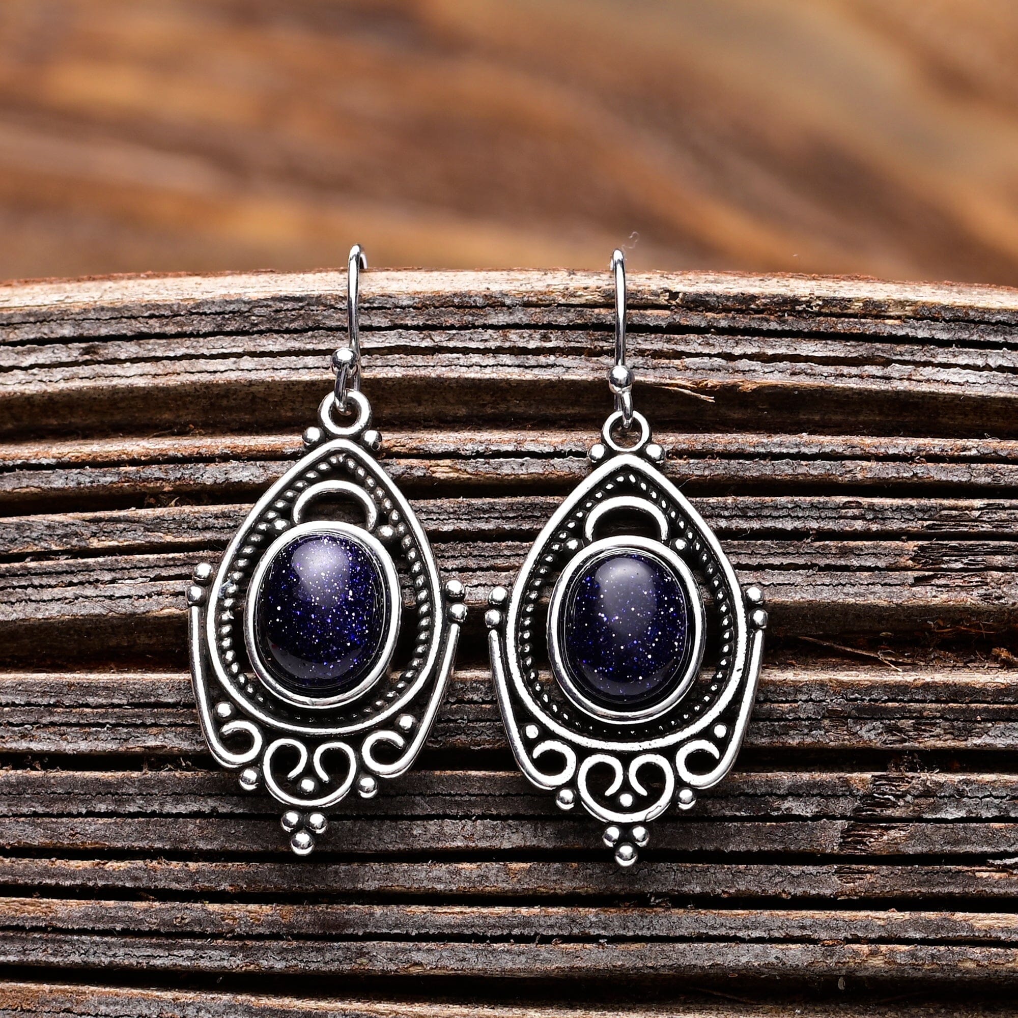 BIA - STERREN OORBELLEN VAN BLAUWE ZANDSTEEN