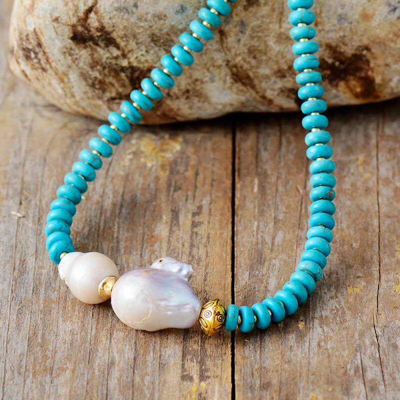 OCEAN KISSED TURKOOIS & PAREL KETTING