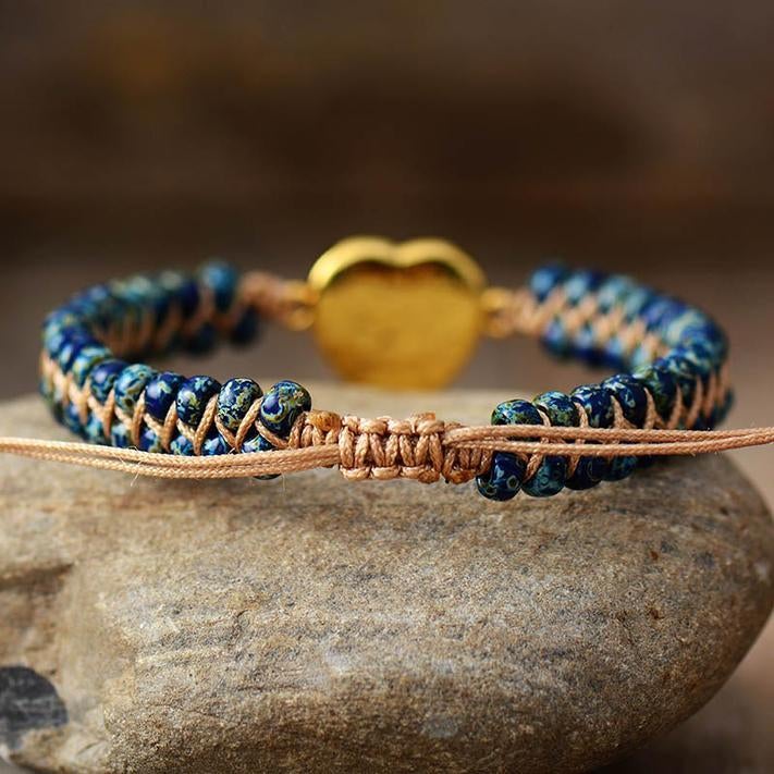 BLAUW OPAAL GEVLEID VRIENDSCHAP ARMBAND