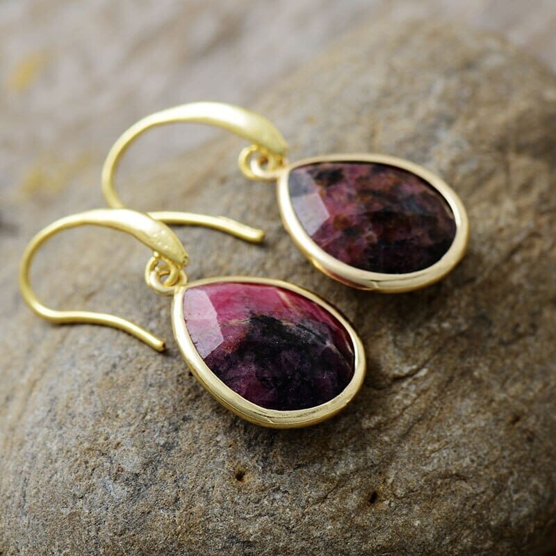 Mysterieuze Elegantie Rhodoniet & Labradoriet Oorbellen