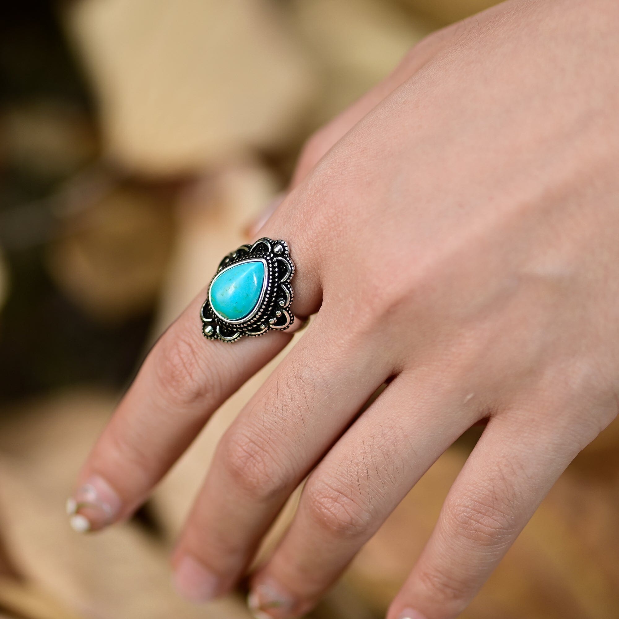 FLORIA - TURKOOIS BOHO STATEMENT RING