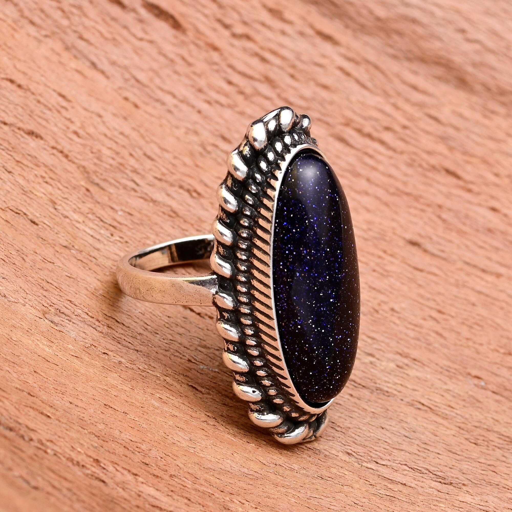 FORTUNA - BLAUWE ZANDSTEEN NACHTHEMEL RING