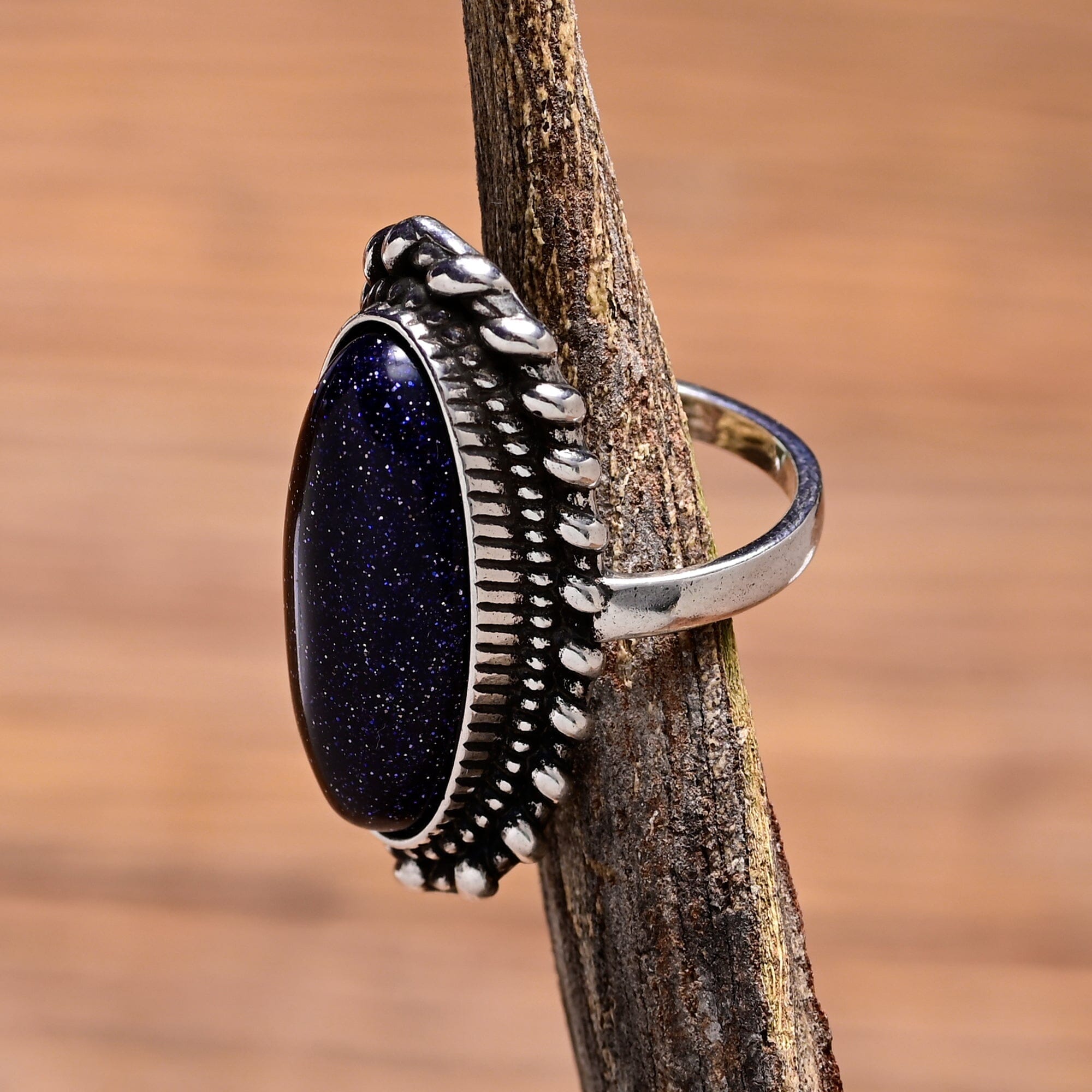 FORTUNA - BLAUWE ZANDSTEEN NACHTHEMEL RING